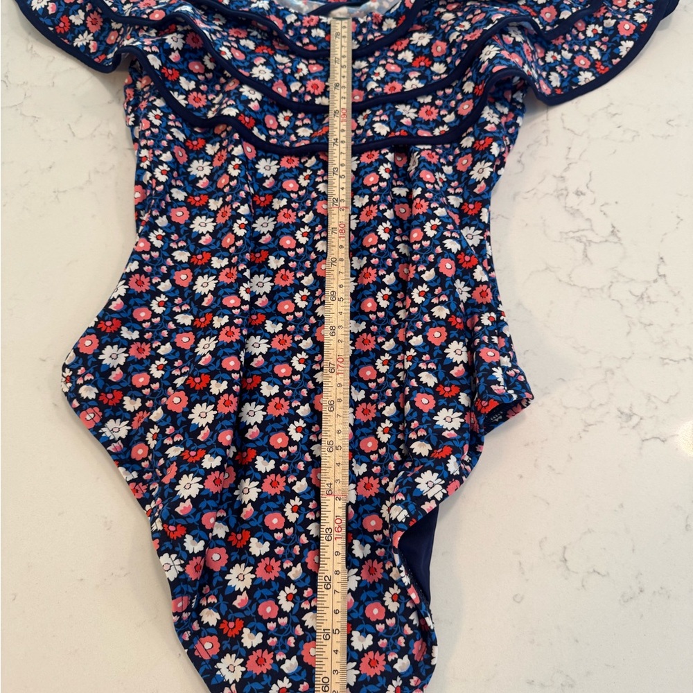 KATE SPADE NEW YORK Ruffle One Piece Off Shoulder Swimsuit Women’s size Small - Picture 9 of 9